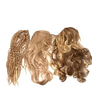 Blonde Messy Hair Piece Extension Hair Claw 3 Pieces 1 Is Human Hair 12-16” Inch